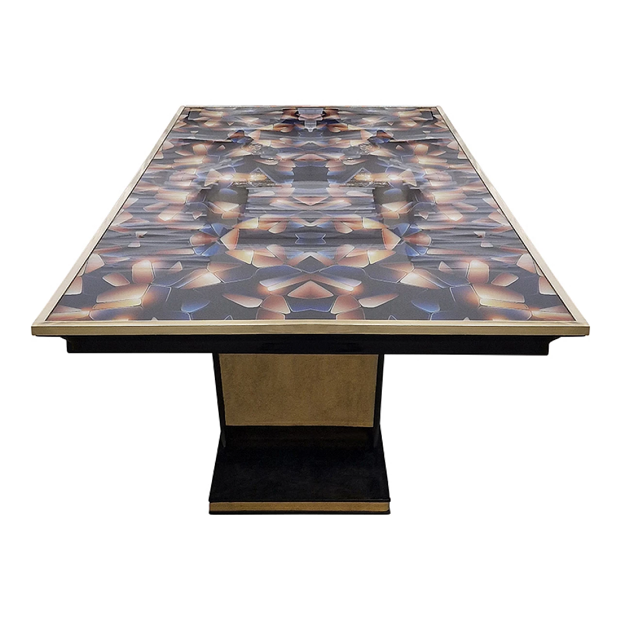 Tavolo con ripiano retroilluminato in stile Art Deco, anni '80 5