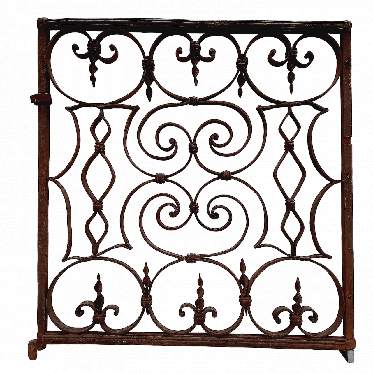 Wrought iron gate with forged curls and twists, 19th century 7