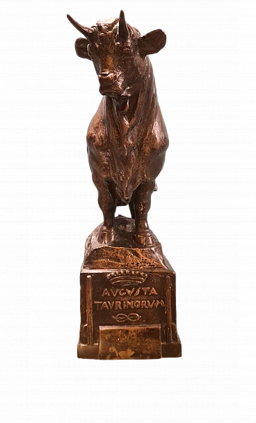 Emilio Musso, bull, bronze sculpture, 1920s
