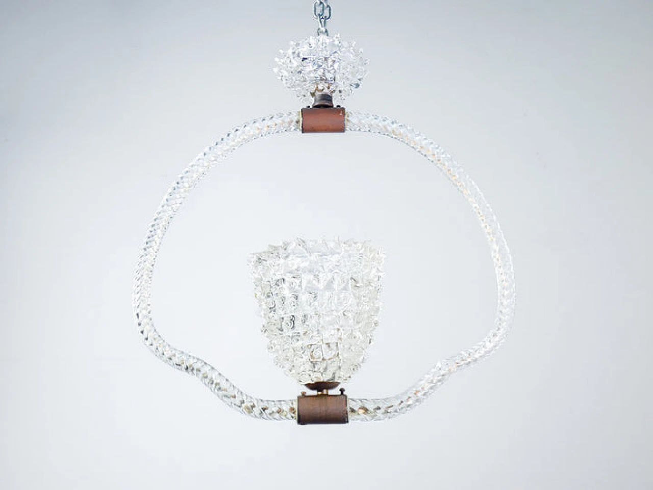 Rostrato blown glass chandelier by Barovier & Toso, 1940s 1