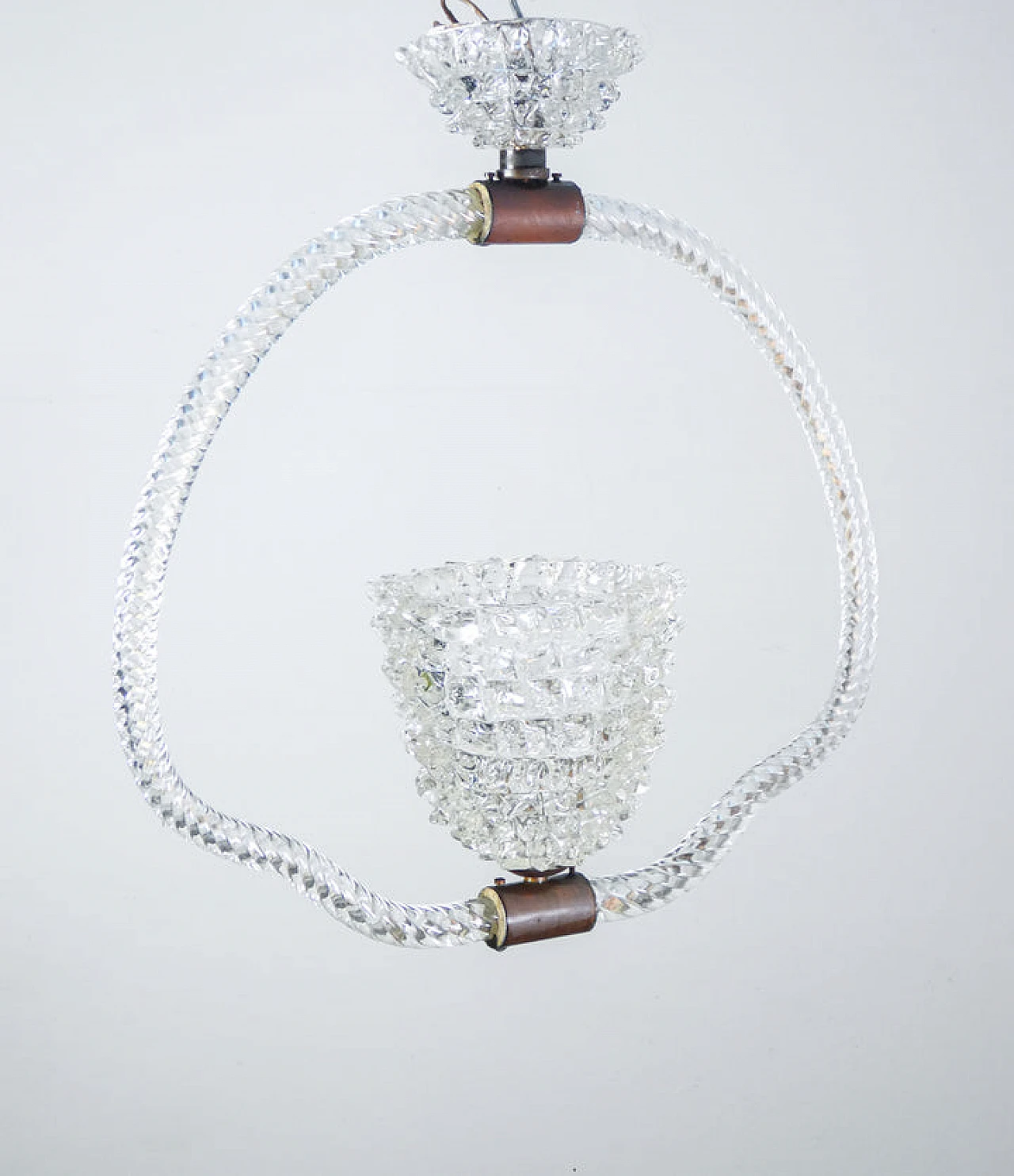 Rostrato blown glass chandelier by Barovier & Toso, 1940s 3