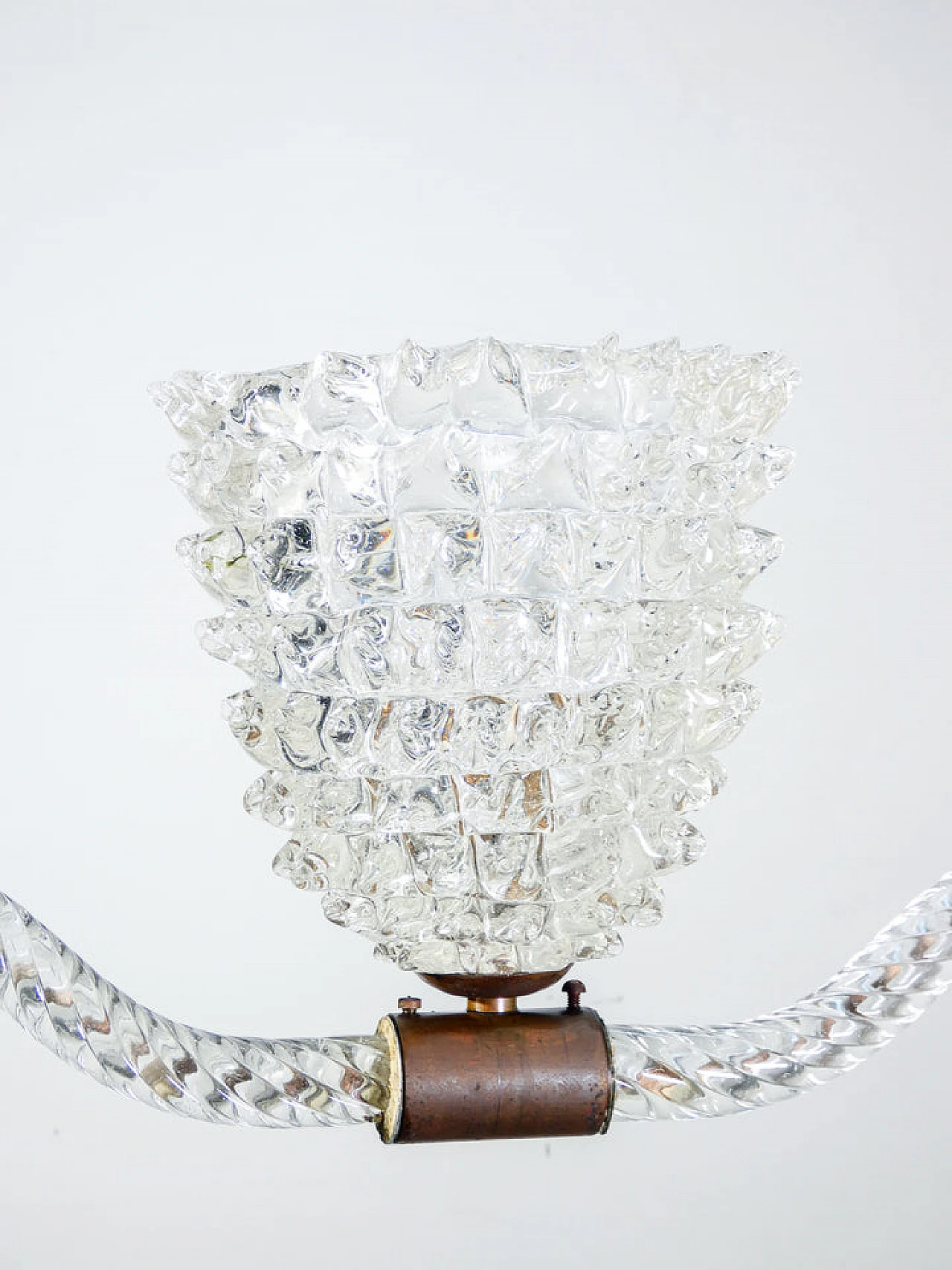 Rostrato blown glass chandelier by Barovier & Toso, 1940s 4