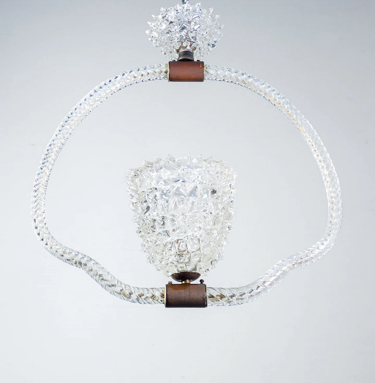 Rostrato blown glass chandelier by Barovier & Toso, 1940s 5