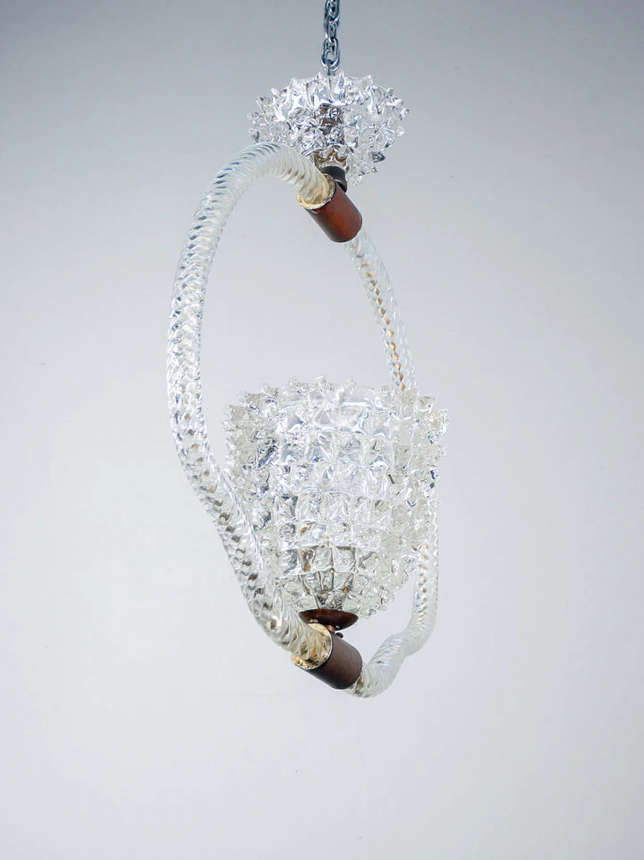 Rostrato blown glass chandelier by Barovier & Toso, 1940s 6