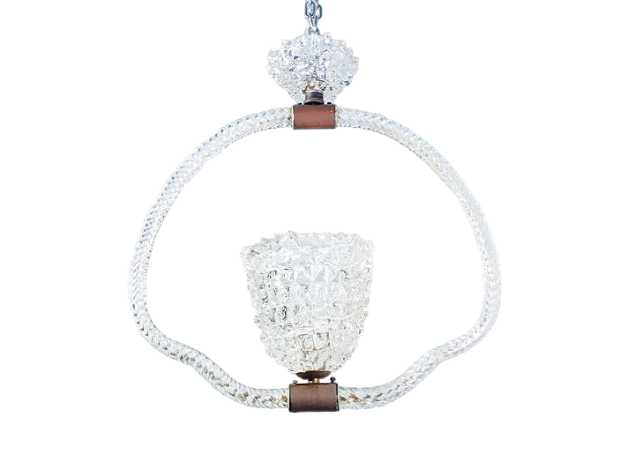 Rostrato blown glass chandelier by Barovier & Toso, 1940s 12