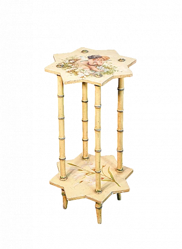 Lacquered and painted wood guéridon side table, early 20th century