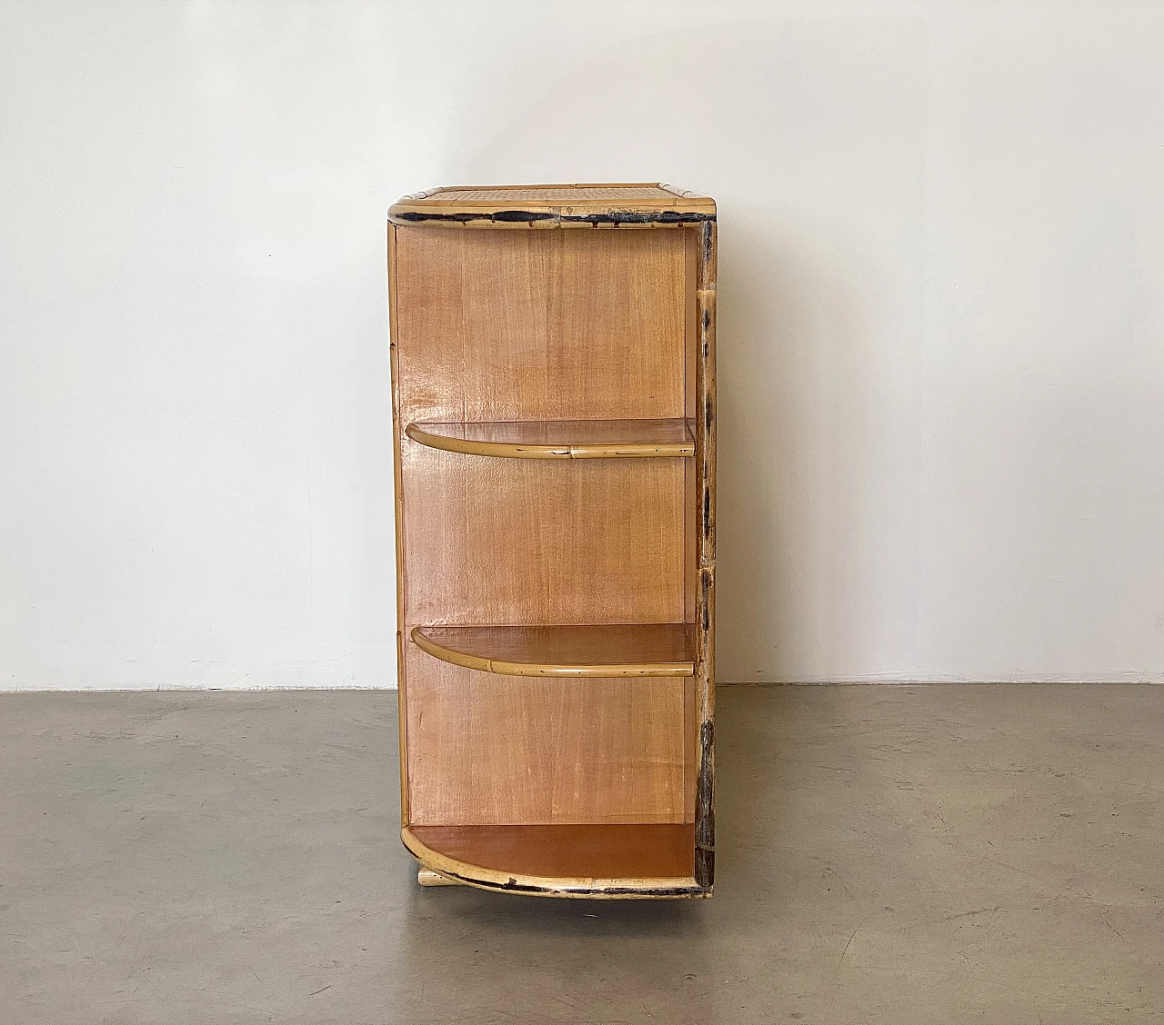 Wicker and bamboo sideboard, 1970s 2