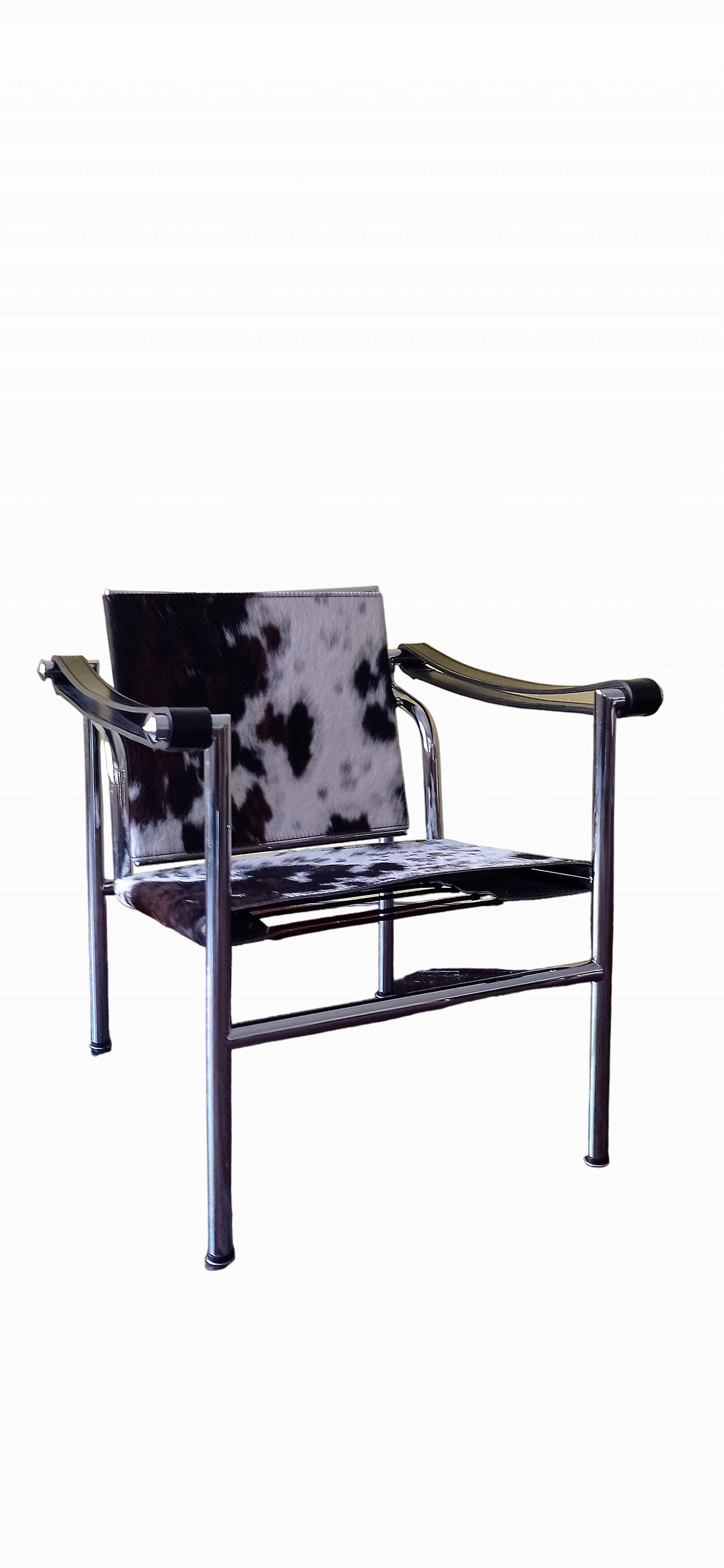 LC1 small armchair in steel, black leather by MDF Italia, 1990s 9