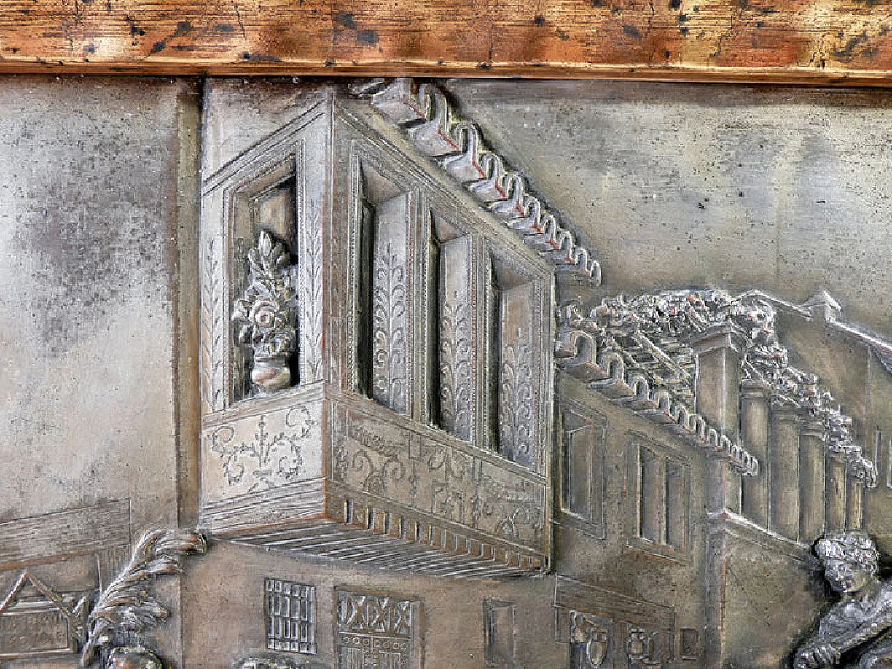 Bas-relief with running chariot by Argenteria Guido Galbiati, 1950s 6