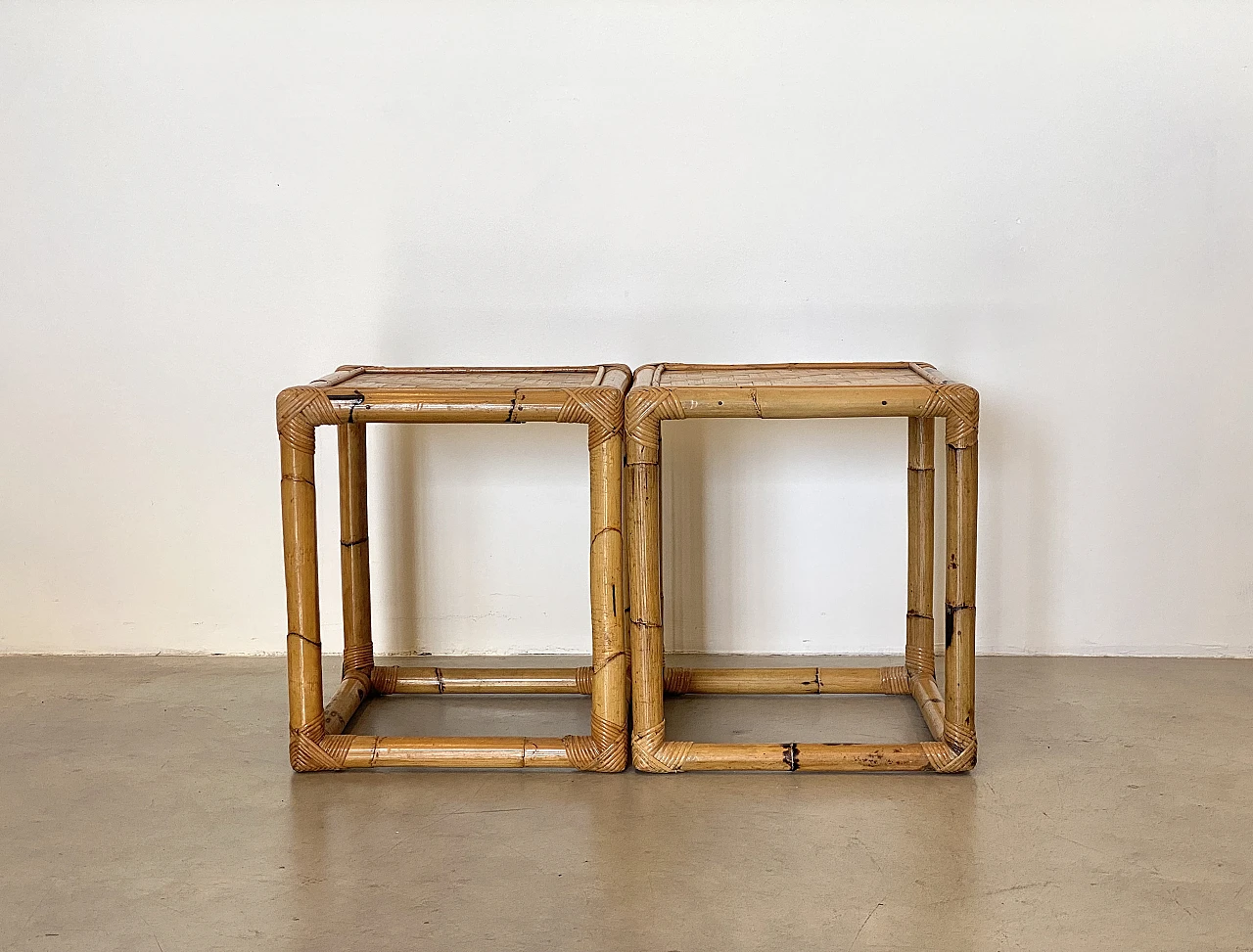 Pair of bamboo coffee tables, 1970s 3