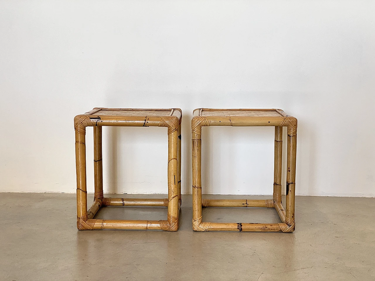 Pair of bamboo coffee tables, 1970s 5