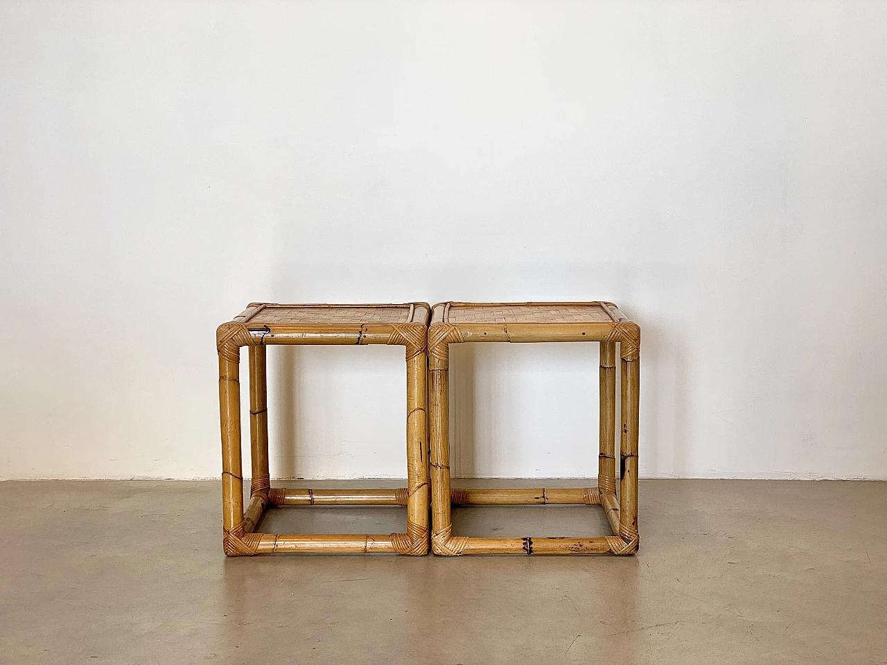 Pair of bamboo coffee tables, 1970s 8