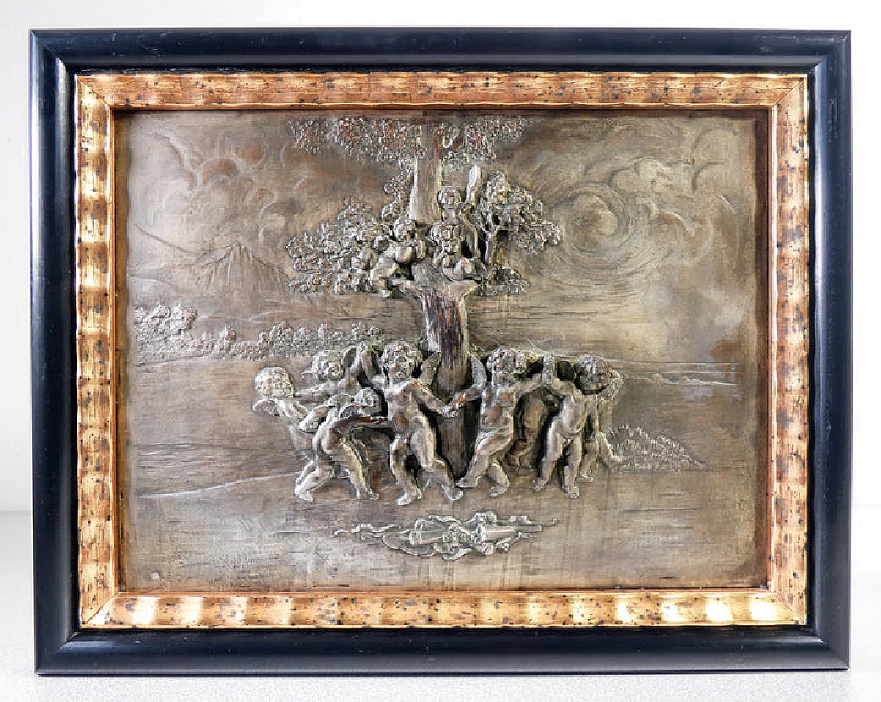 Bas-relief with celebrating putti by Argenteria Guido Galbiati, 1950s 1