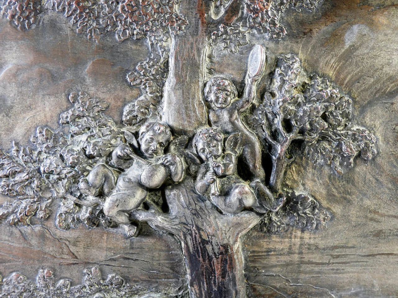 Bas-relief with celebrating putti by Argenteria Guido Galbiati, 1950s 6