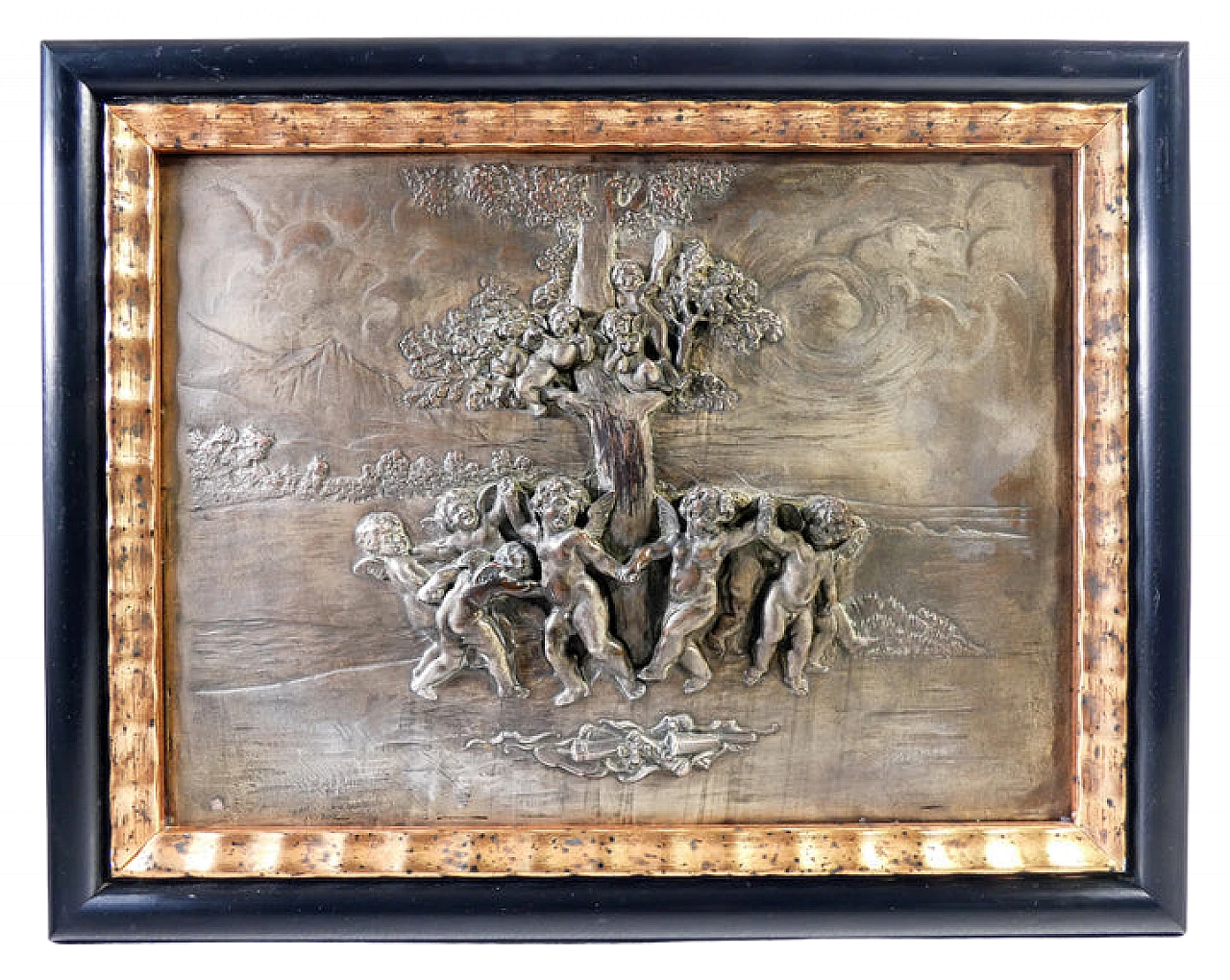 Bas-relief with celebrating putti by Argenteria Guido Galbiati, 1950s 8