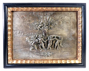 Bas-relief with celebrating putti by Argenteria Guido Galbiati, 1950s