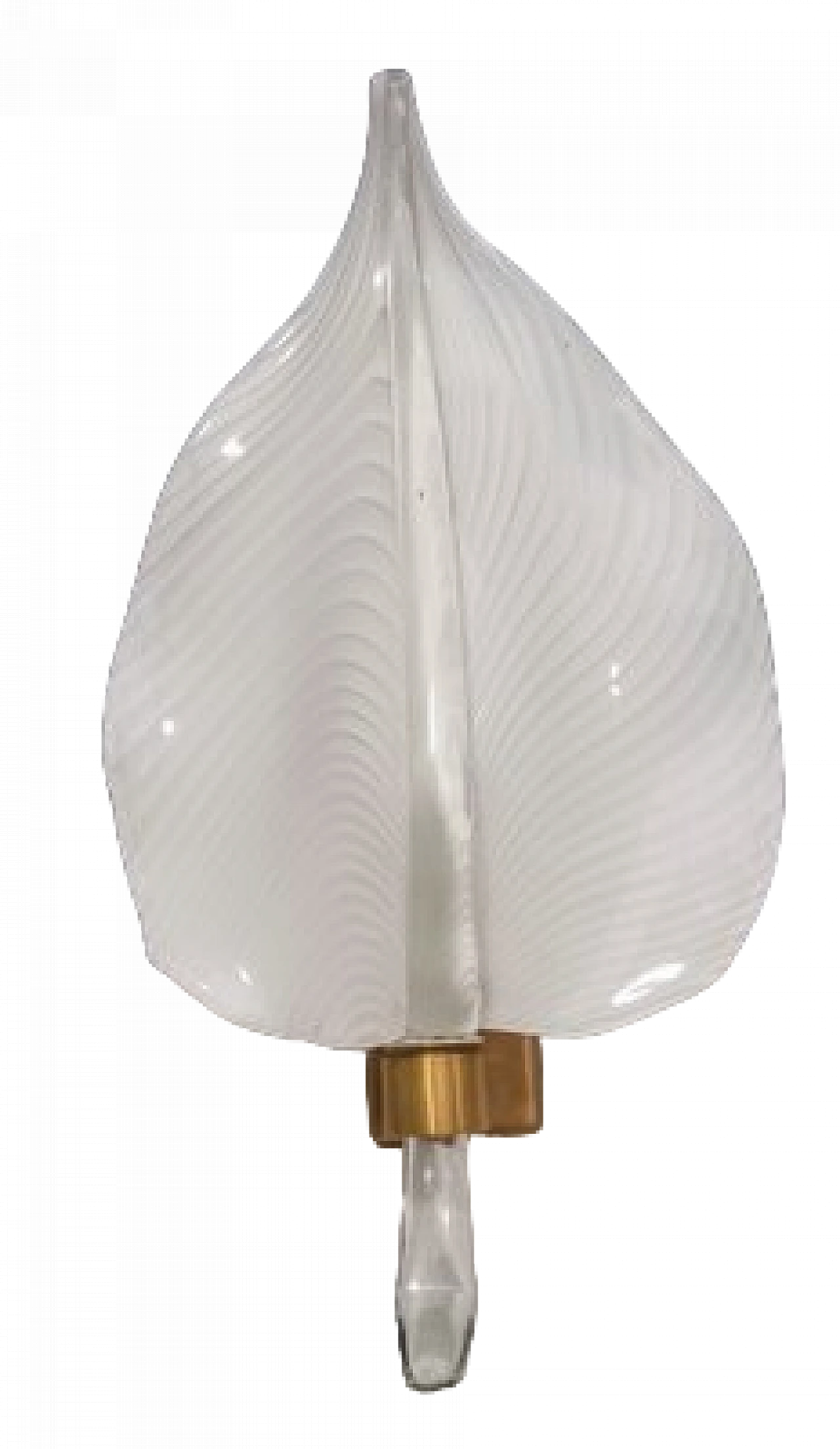 Murano glass and brass leaf wall light by Franco Luce, 1970s 10