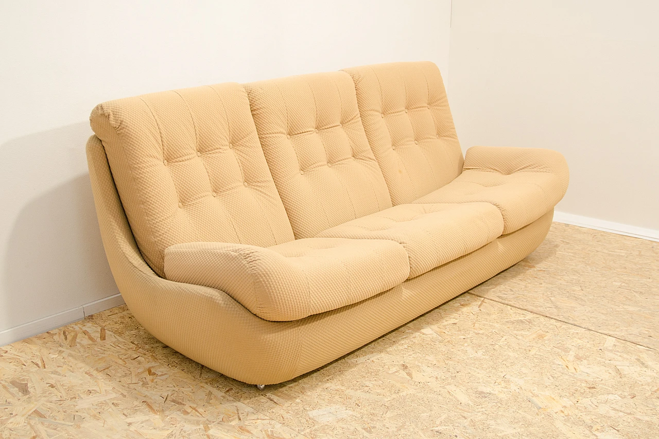 Beige fabric sofa by Jitona, 1970s 3