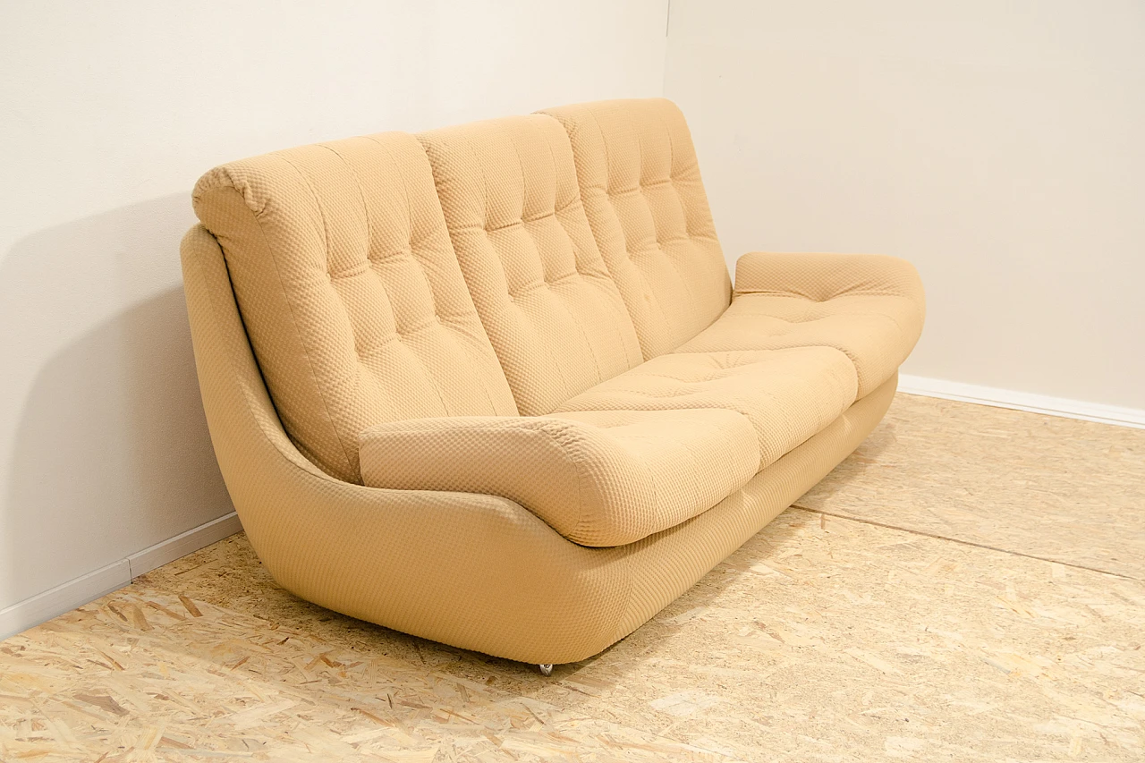 Beige fabric sofa by Jitona, 1970s 4