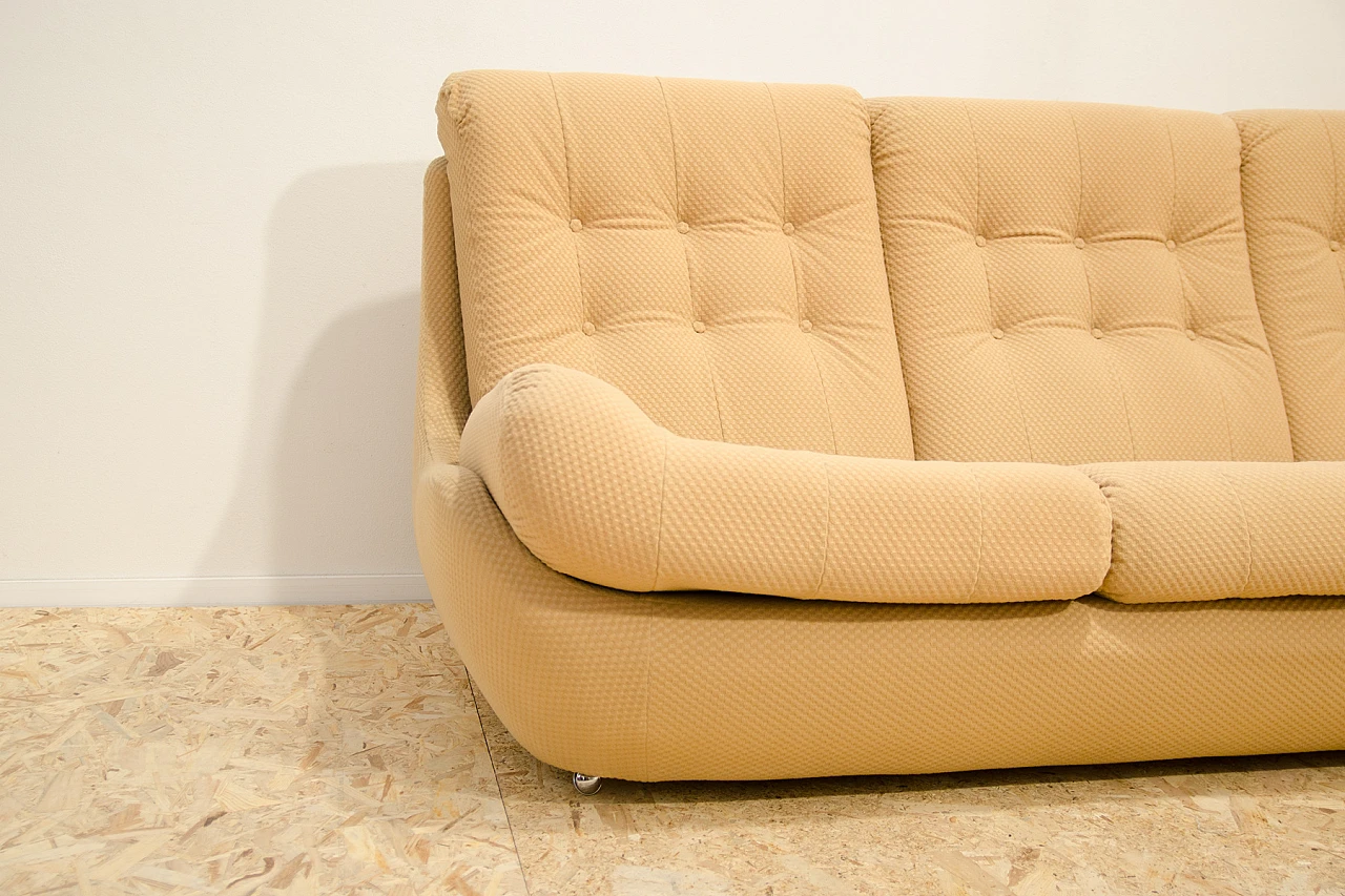 Beige fabric sofa by Jitona, 1970s 12