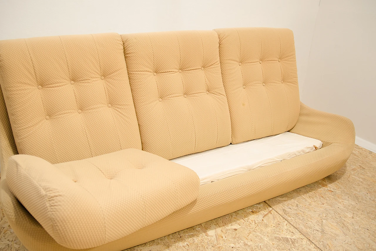 Beige fabric sofa by Jitona, 1970s 15