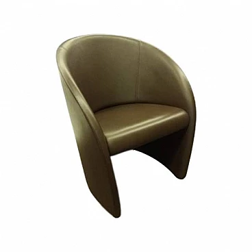 Poltrona Intervista in pelle di Vignelli per Poltrona Frau, anni '80