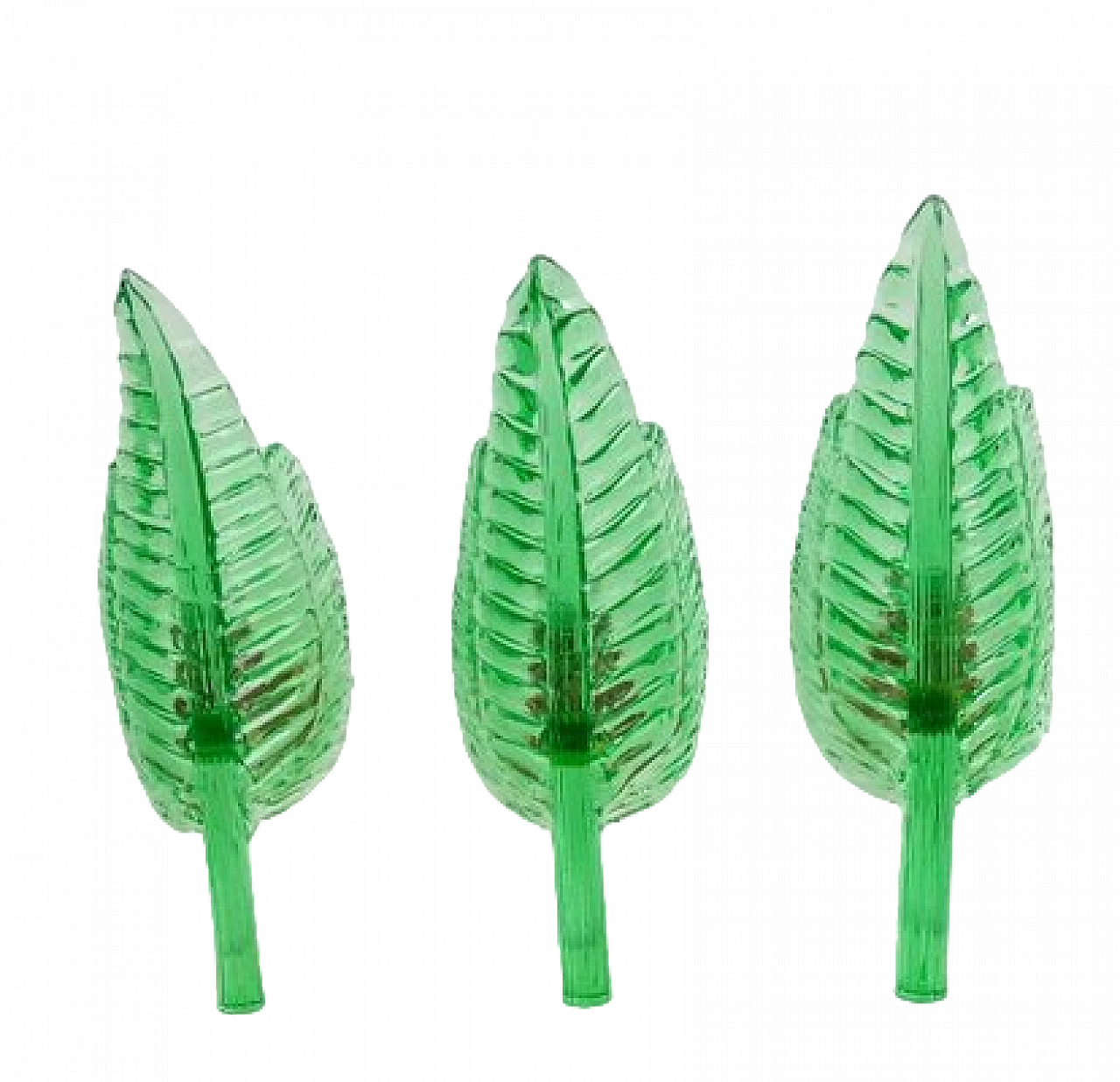 3 Applique foglia in vetro verde di Barovier & Toso, anni '50 16