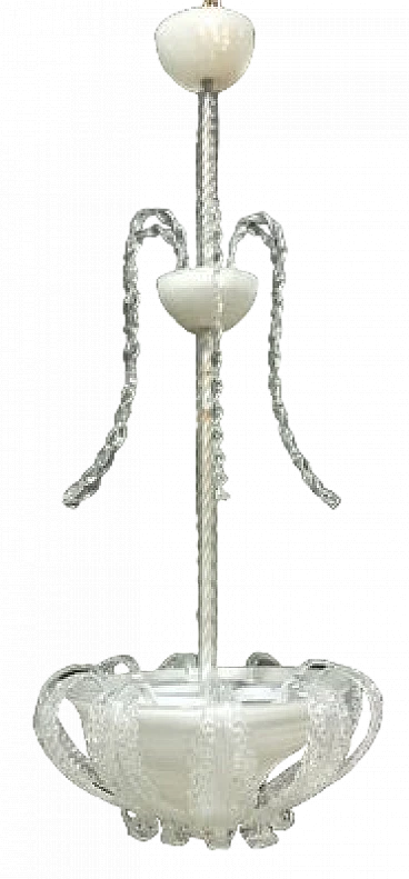 Pulegoso glass chandelier by Barovier & Toso, 1940s