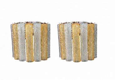 Coppia di applique in vetro di Murano bicolore di VeArt, anni '70