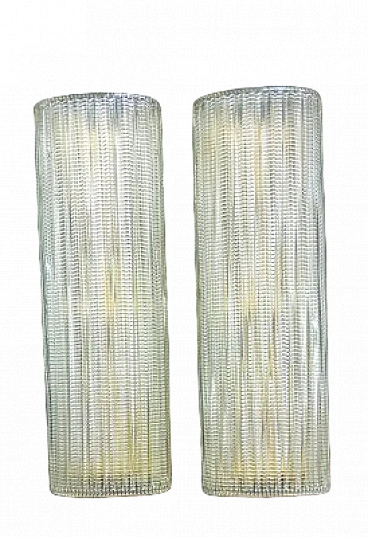 Pair of Murano glass wall lights by Leucos, 1970s