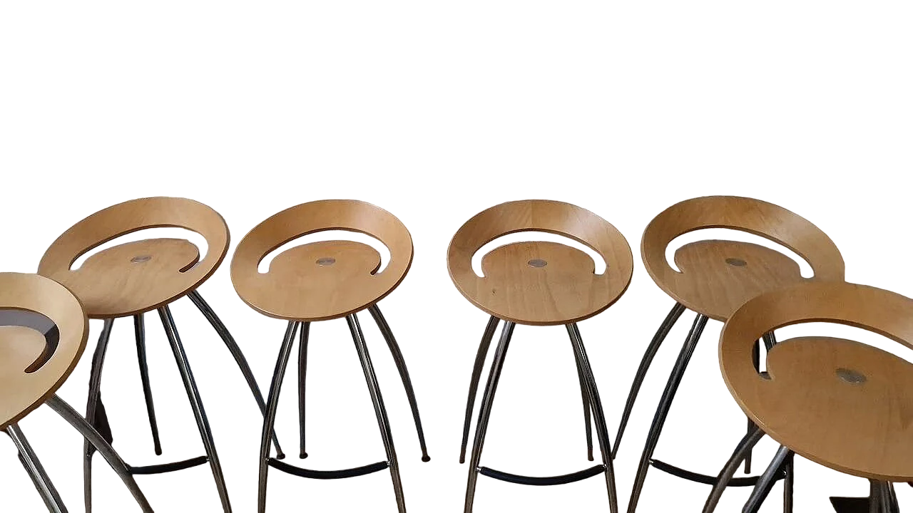6 Lyra beech stools by Design Group Italia for Magis 13