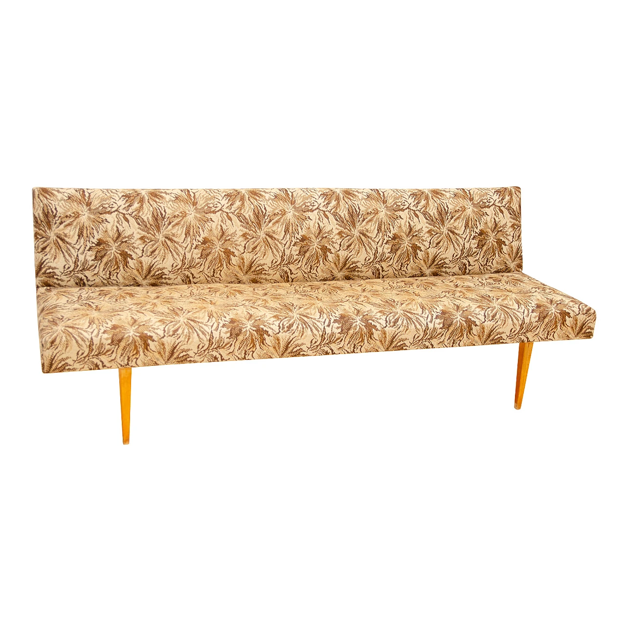 Beech and fabric sofa bed by Miroslav Navrátil, 1960s 1