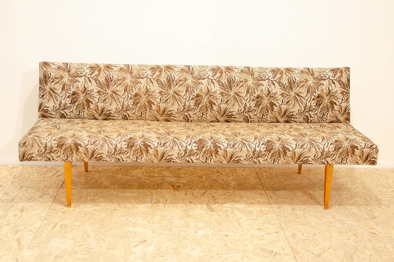 Beech and fabric sofa bed by Miroslav Navrátil, 1960s 2