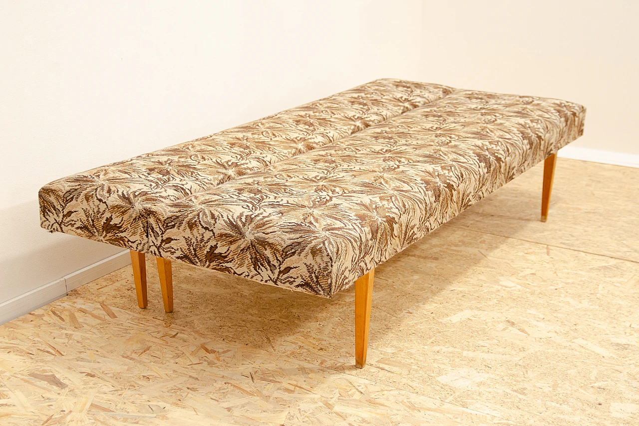 Beech and fabric sofa bed by Miroslav Navrátil, 1960s 12