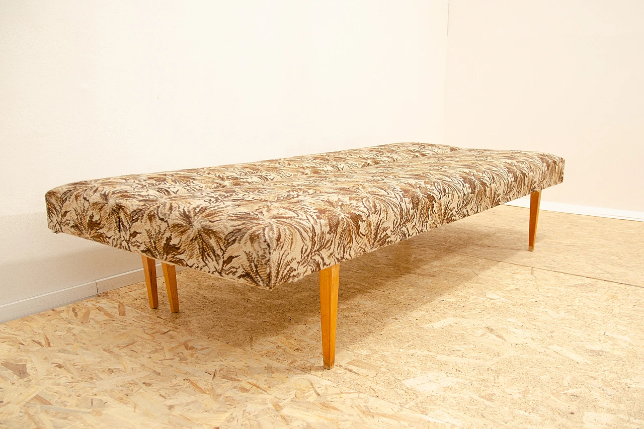 Beech and fabric sofa bed by Miroslav Navrátil, 1960s 15