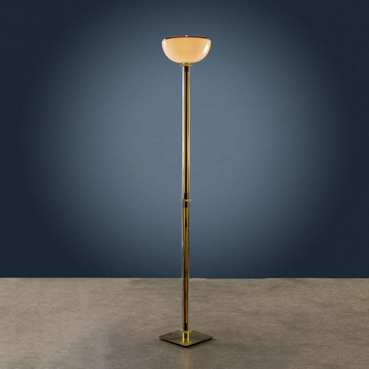 Murano glass and brass Tolboi floor lamp by Venini, 1980s 1