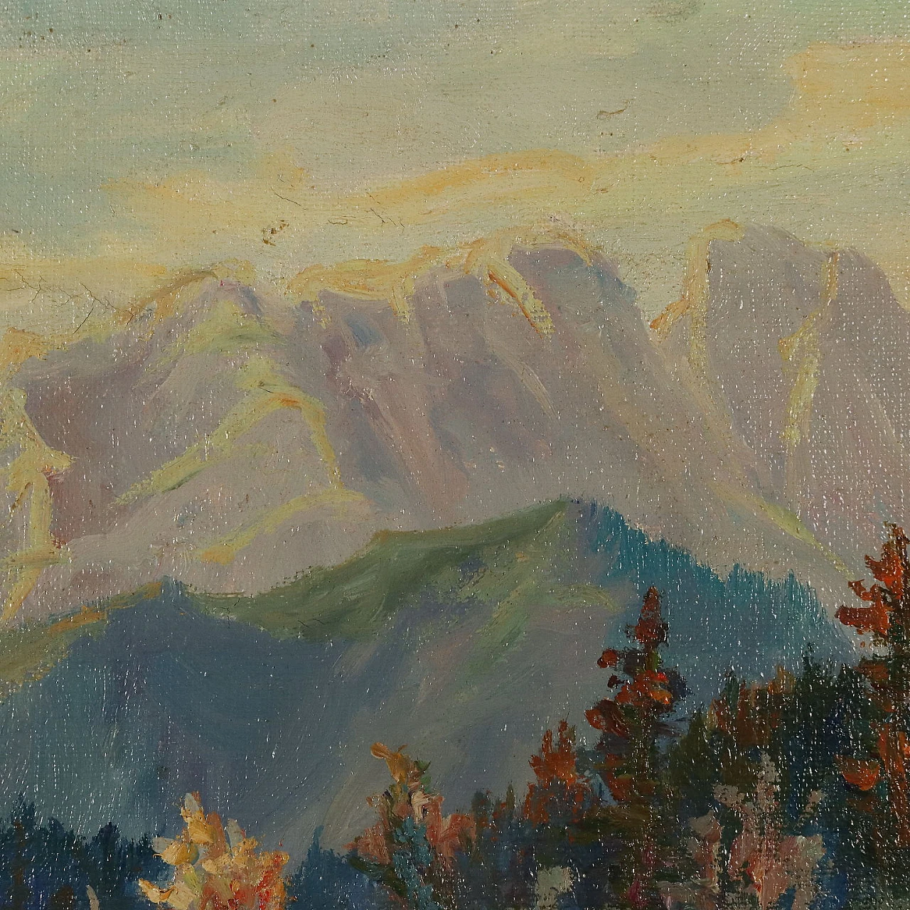 Herbert Hughes-Stanton, paesaggio innevato, dipinto a olio su tela 5