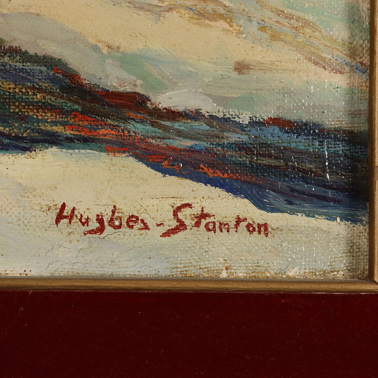 Herbert Hughes-Stanton, paesaggio innevato, dipinto a olio su tela 6