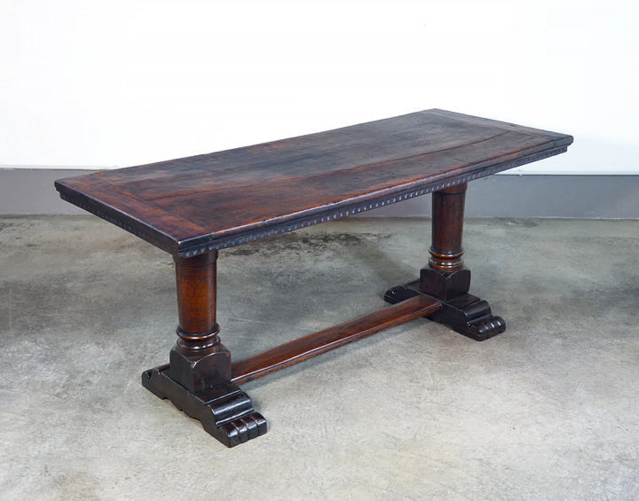 Solid walnut table with paw feet, 18th century 1