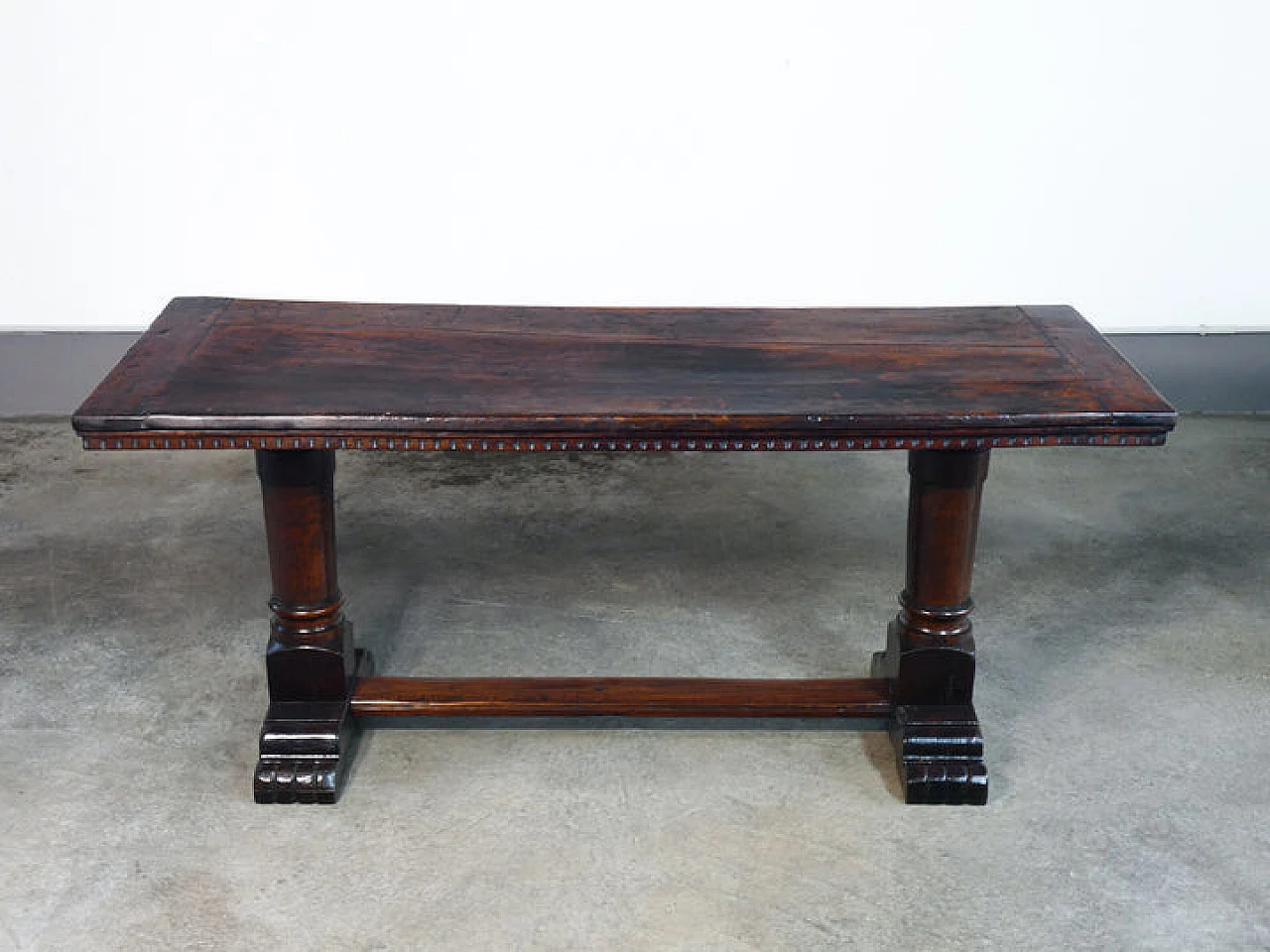 Solid walnut table with paw feet, 18th century 2