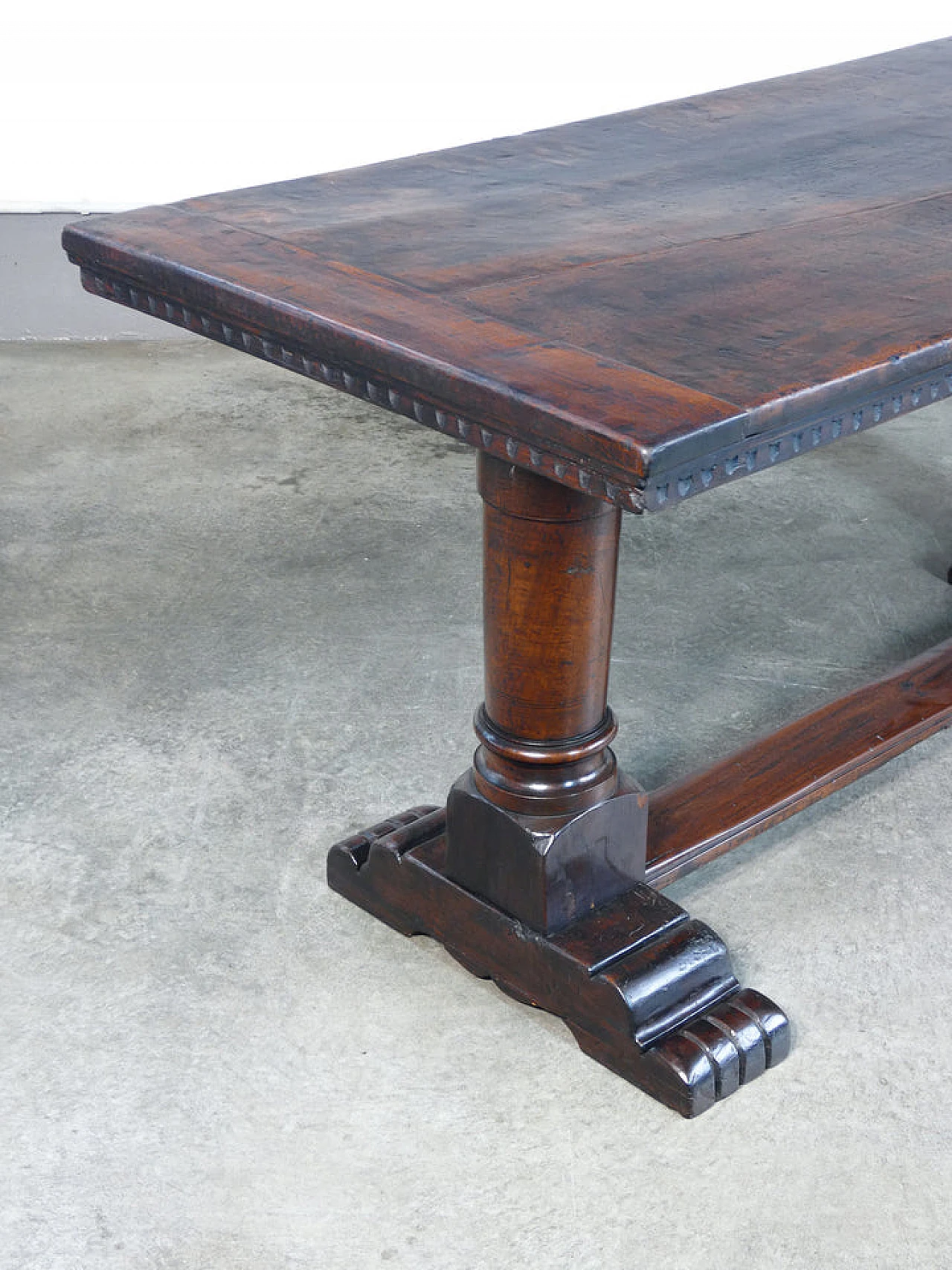 Solid walnut table with paw feet, 18th century 6