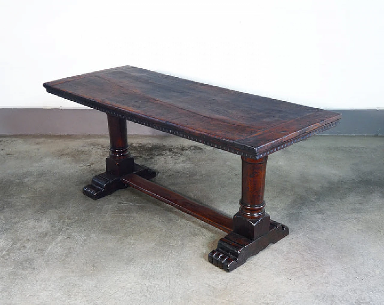 Solid walnut table with paw feet, 18th century 9