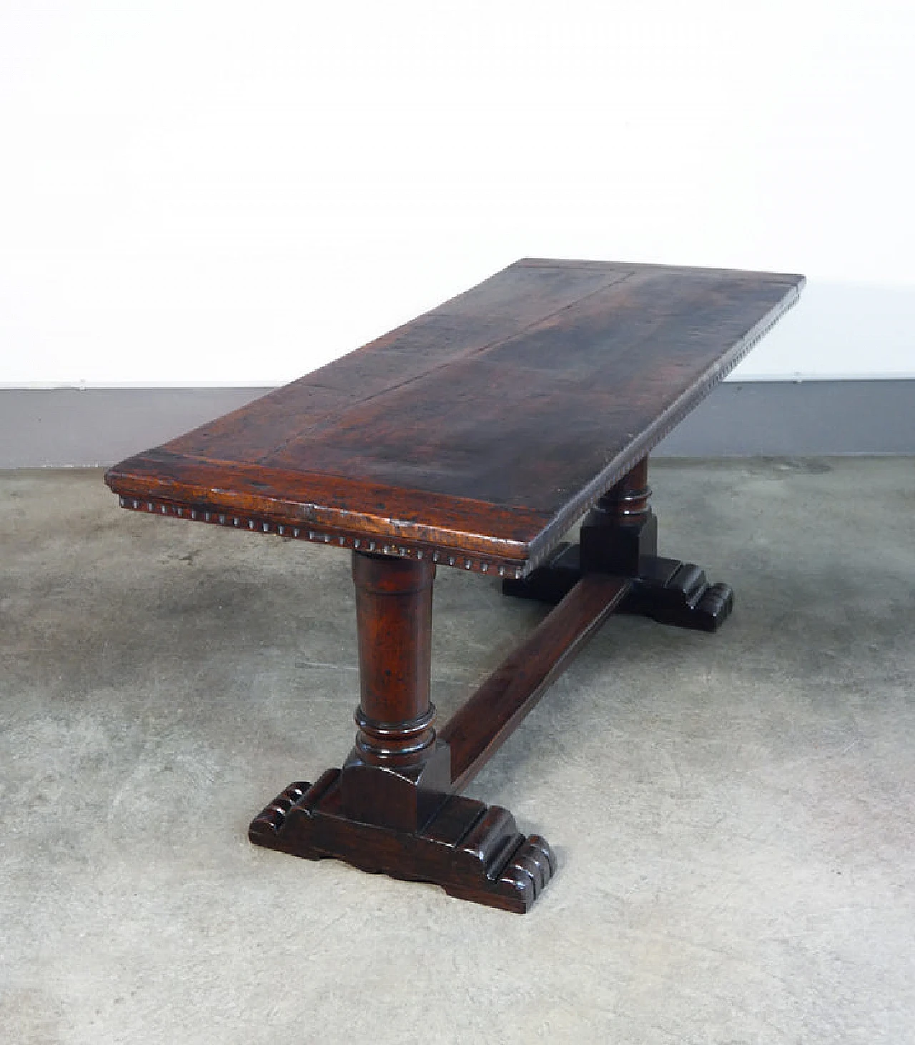 Solid walnut table with paw feet, 18th century 10