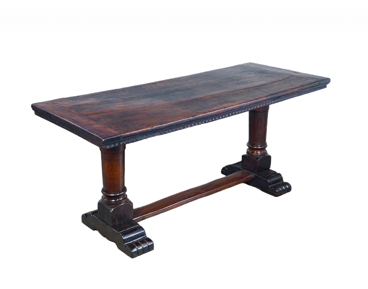 Solid walnut table with paw feet, 18th century 11