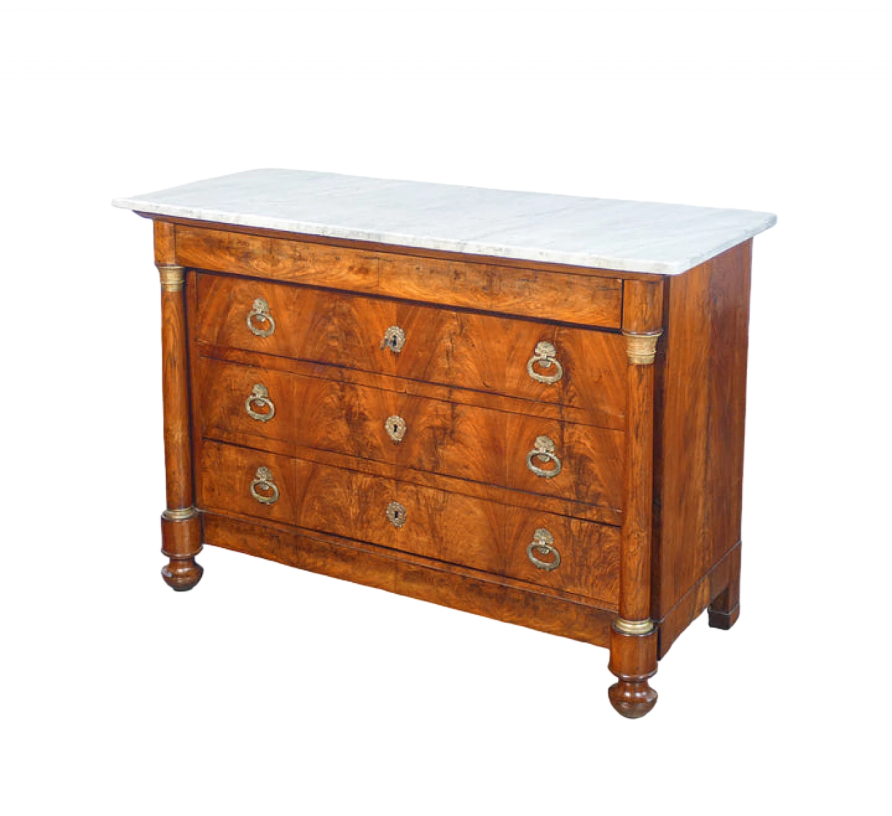 Empire walnut and marble dresser, first half of the 19th century 15
