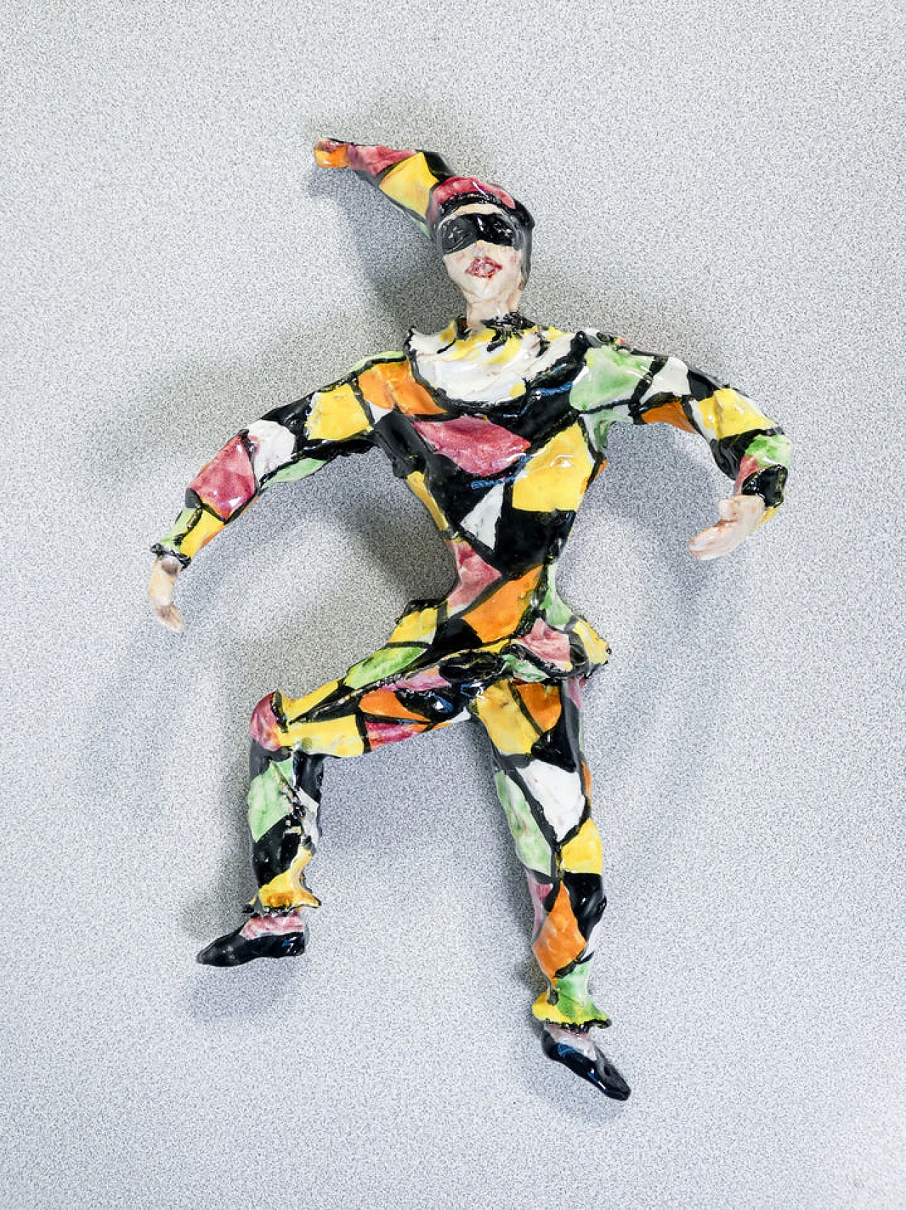 Glazed ceramic Harlequin sculpture by Pepi M.G.A. Mazzotti 1