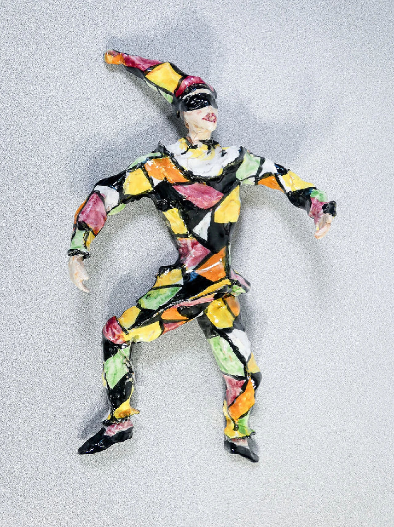 Scultura di Arlecchino in ceramica smaltata di Pepi M.G.A. Mazzotti 5