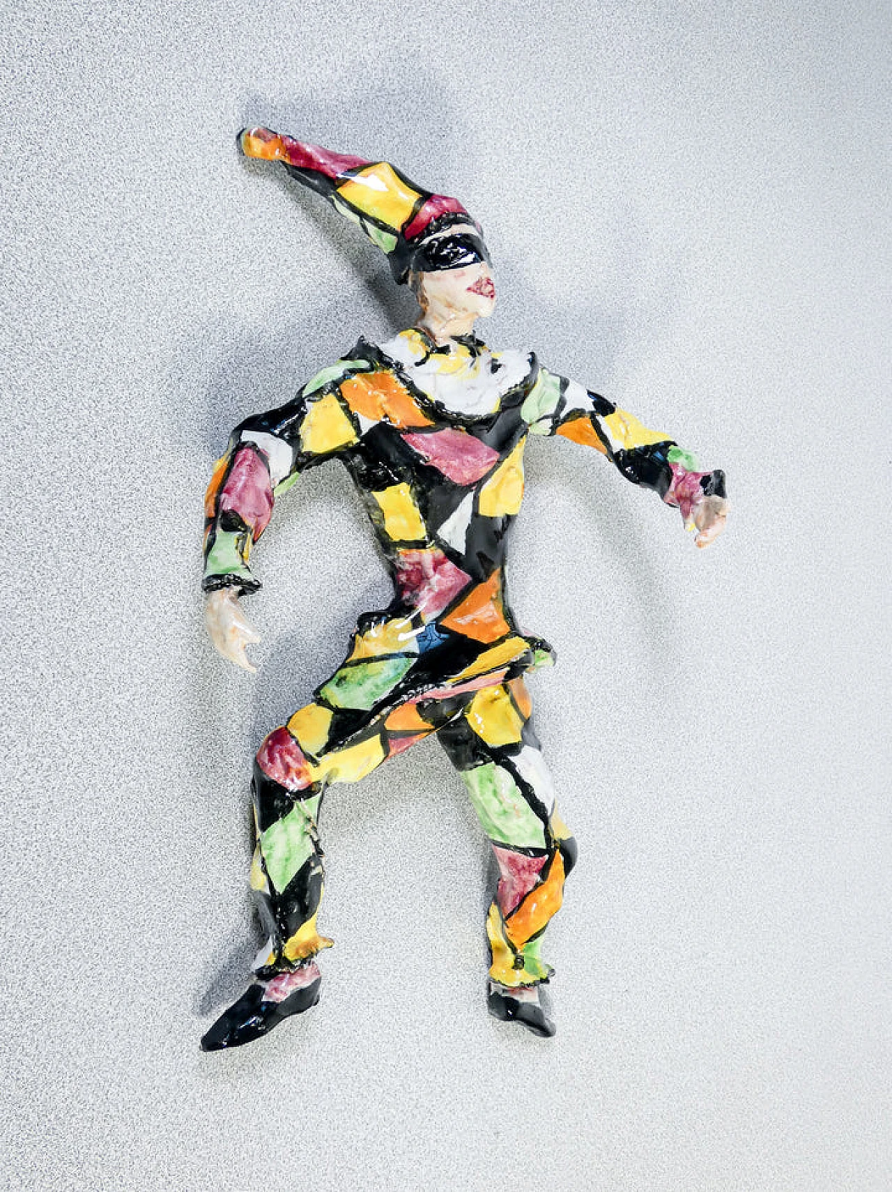 Scultura di Arlecchino in ceramica smaltata di Pepi M.G.A. Mazzotti 6