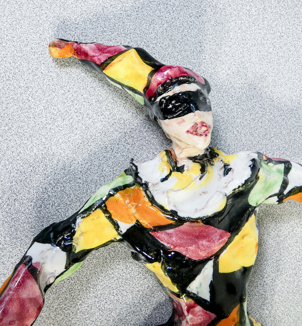 Glazed ceramic Harlequin sculpture by Pepi M.G.A. Mazzotti 8