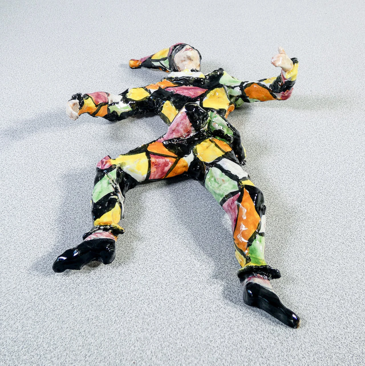 Glazed ceramic Harlequin sculpture by Pepi M.G.A. Mazzotti 9